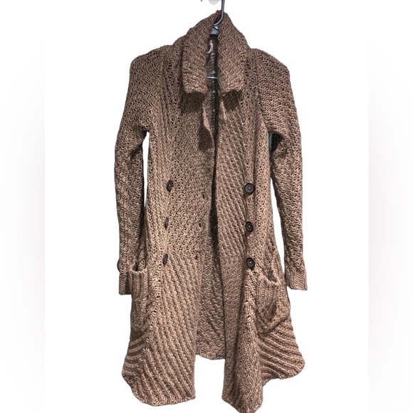 Free People Buttermilk Biscuit Wool Alpaca Cardigan in Brown Size XS - Picture 1 of 11